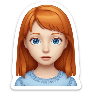 Ginger girl with blue eyes and a fringe  sticker