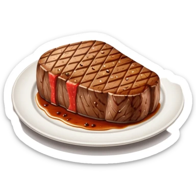 Steak on a plate sticker