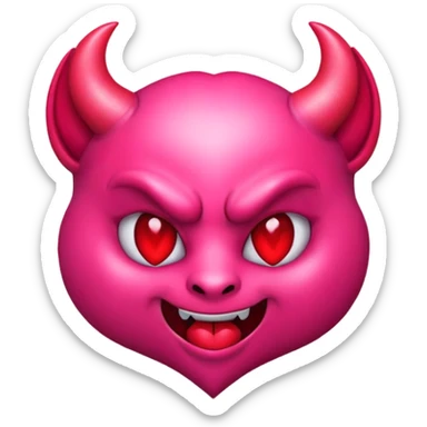 Demon emoji mixed with kissing heart emoji sticker