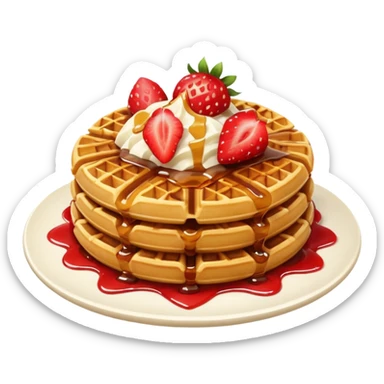 waffle with strawberies sticker