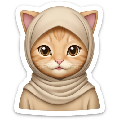 Cute kitten wearing a hijab sticker