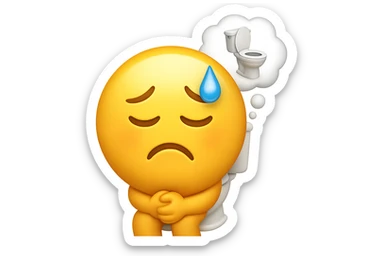 emoji stile iphone che riguarda l'argomento "stipsi/andrò al bagno oggi?", iperrealistico 4k sticker