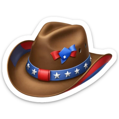 Cowboy hat with USA ribbon  sticker