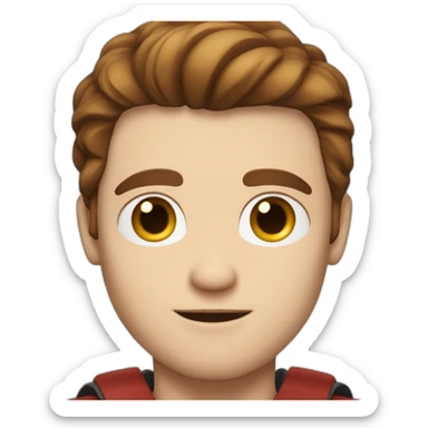 Superhero guy, white skin, brown hair, portait sticker