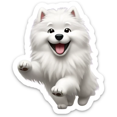 a samoyed dog dancing sticker