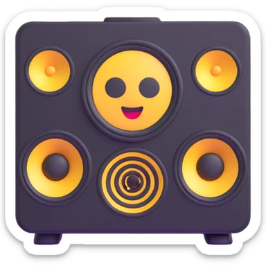DJ sound speaker 3D emoji style sticker