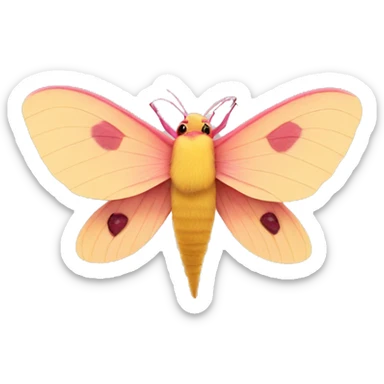 Rosy maple moth sticker