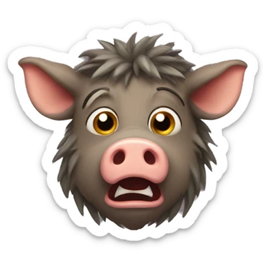 Shocked boar sticker