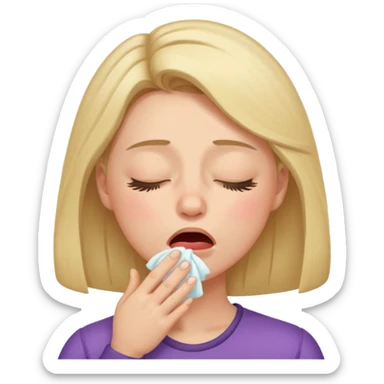 Woman mid-sneeze with puffed cheeks










 sticker