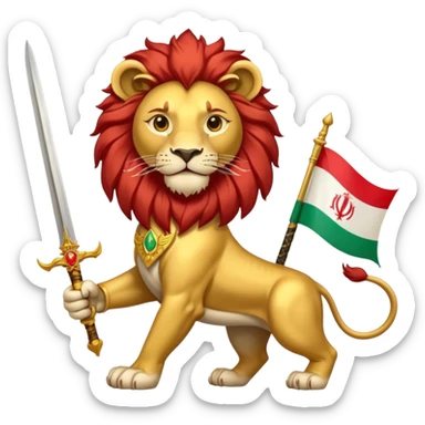 Lion and sun iran flag sticker