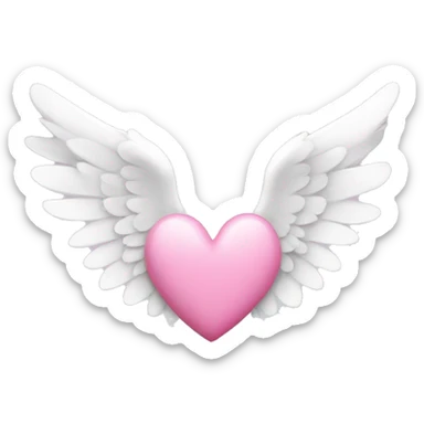 Pink heart with white wings  sticker