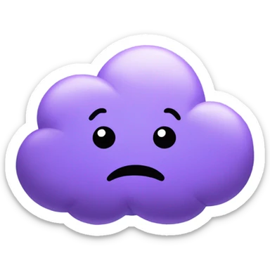 purple cloud sad face sticker