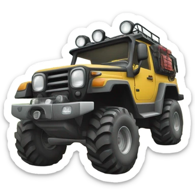 A robust vehicle climbing a trail sticker