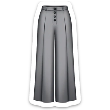 only the palazzo pants garment, moderate wide leg dress pants, formal with button, isolated flat lay, no human, no model, just the clothing item on white background sticker