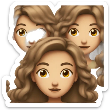 a girl with brown straight hair rolling her eyes sticker