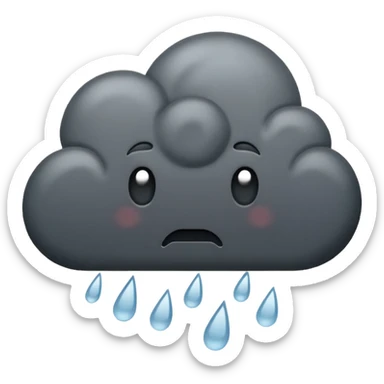 Rain cloud sticker