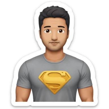ipretty bratz emoji of vicky kaushal wearing a grey tee, muscular sticker