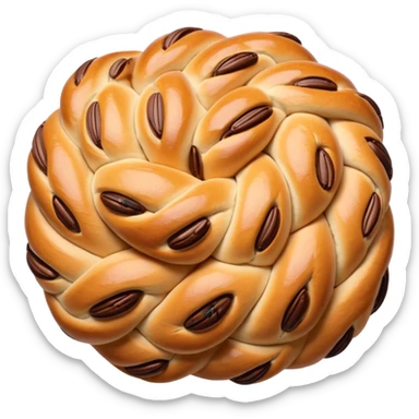 sweet romanian bread with cacao lines inside sticker