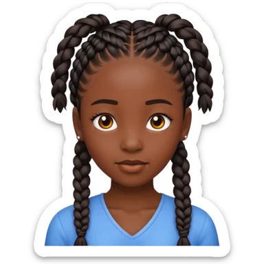 A black skin girl with braids sticker