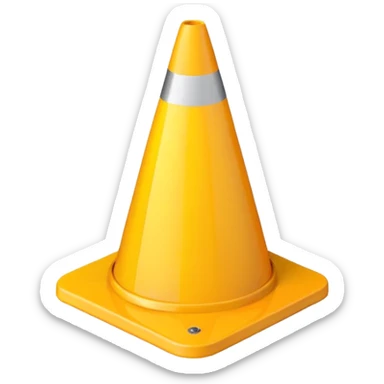 Warning Cone yellow  sticker