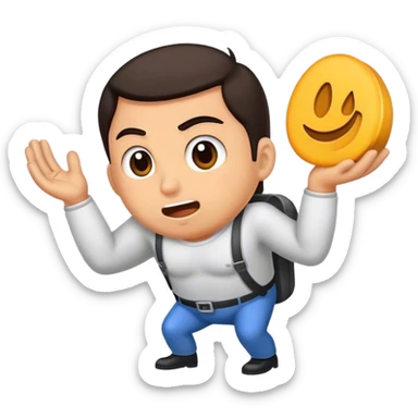 crea un emoji de un hombre cargando pesas sticker