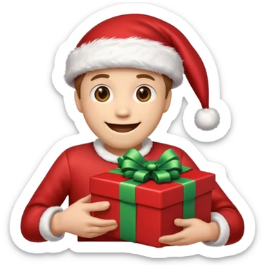 Laughing emoji with christmas sticker