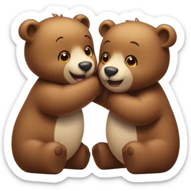 2 Cute Valentine day bears kiss sticker