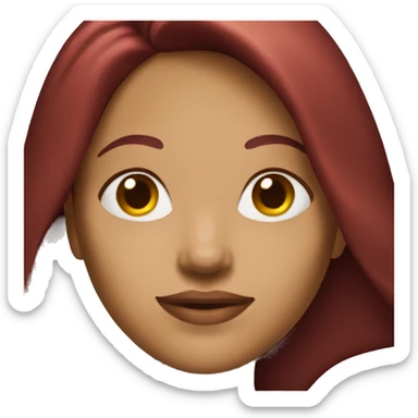  woman with long burgundy hair sticker