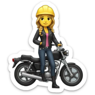 girl architect biker sticker