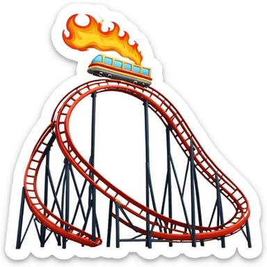 Roller coaster with fire sticker