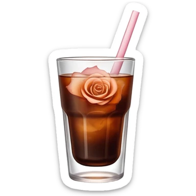 Rose Cold brew mini glas coffee  sticker