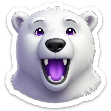Happy Male Anthro polar bear purple eyes sticker