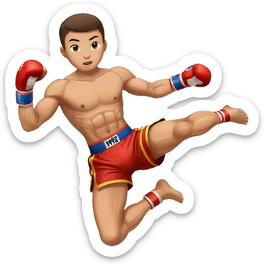 Muay thai jumping action sticker