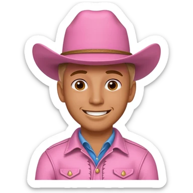 pink cowboy male sticker