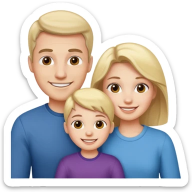 man and woman couple with 1 kid sticker