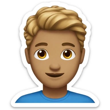 Medium light brown with french hair and a blue top sticker