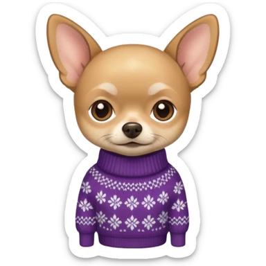 Tan chihuahua wearing a sweater sticker