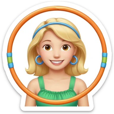 girl with 2 hula hoops sticker