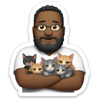 big fat discord moderator with his kittens sticker