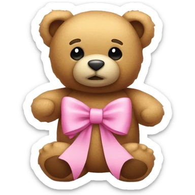 Teddybear with a pink bow sticker