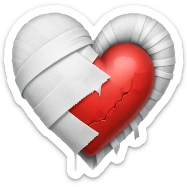 Black and white bandaged heart  sticker