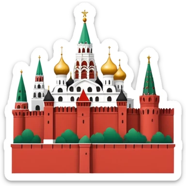 everything connected with Moscow, Moscow Kremlin, Moscow Russian flag  sticker