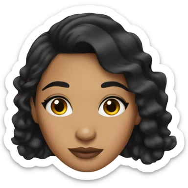 latina girl with makeup and black hair sticker
