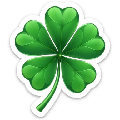 Five leaf clover black sticker