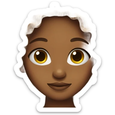 Brown skin girl with long curly hair sticker