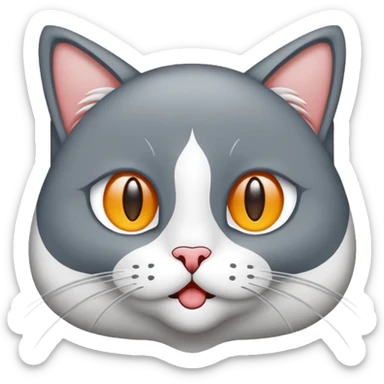 Rengi gri beyaz olan rapci kedi sticker