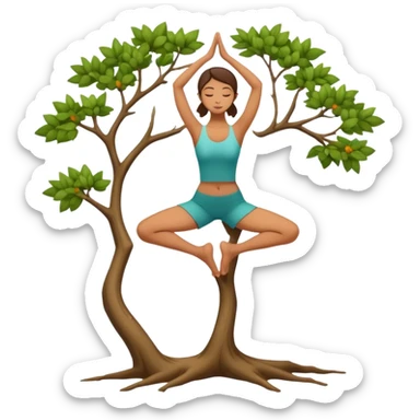 A serene woman in Tree Pose (Vrksasana) no tree only 2 legs sticker