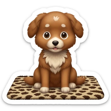 Make a cute brown dog i a carpet sticker
