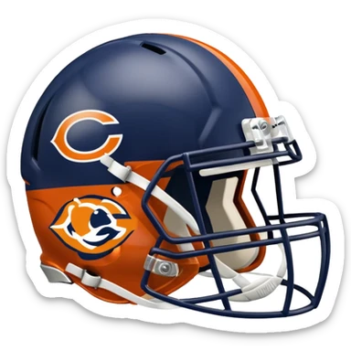 The Washington commanders football helmet and the Chicago Bears football helmet facing each other sticker