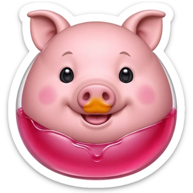 A pig making jelly sticker
